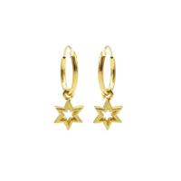 Karma Oorringen Hoops Open Star Goud