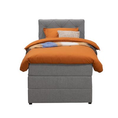 Boxspring met opbergruimte Liv geruit - lichtgrijs - 90x200 cm - Leen Bakker