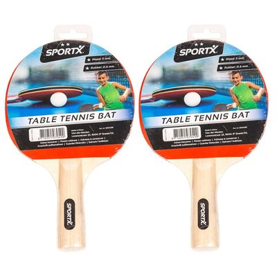 Set van 2x stuks tafeltennis Ping Pong batjes 2 sterren kwaliteit