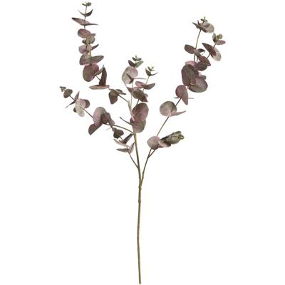 Leen Bakker - Kunstbloem Eucalyptus Spray - Bordeaux - 97 Cm - Polyethyleen - Rood