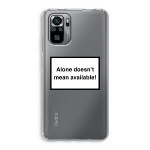 Alone: Xiaomi Redmi Note 10S Transparant Hoesje