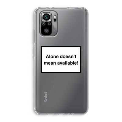 Alone: Xiaomi Redmi Note 10S Transparant Hoesje