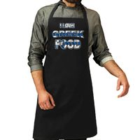I love Greek food chef kok keukenschort zwart voor heren   -