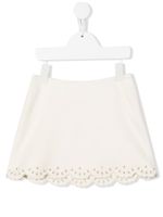 Chloé Kids jupe évasée en coton à ourlet festonné - Blanc