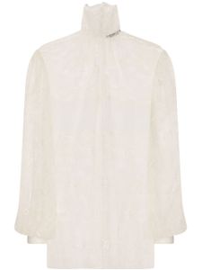 Dolce & Gabbana blouse en dentelle à col montant - Blanc