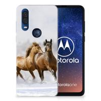 Motorola One Vision | TPU Hoesje | Paarden