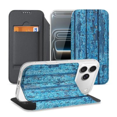 iPhone 17 Pro Max | Book Case | Wood Blue