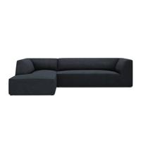 Windsor & Co Sao Hoekbank met Chaise Longue Links - 4-zits - Ribstof - Zwart