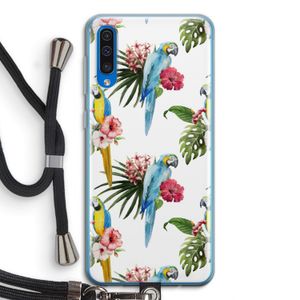 Kleurrijke papegaaien: Samsung Galaxy A50 Transparant Hoesje met koord