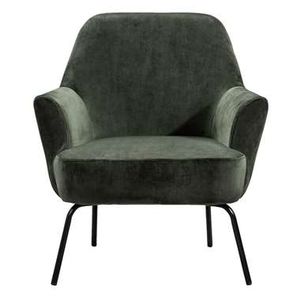 Fauteuil Hamburg - fluweel - groen - Leen Bakker