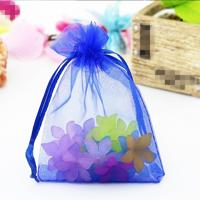100 stuks organza geschenk zakken sieraden verpakking tas bruiloft feestdecoratie grootte: 7x9cm (D14 blauw)