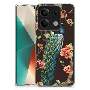 Xiaomi Redmi Note 13 5G TPU Hoesje Pauw met Bloemen