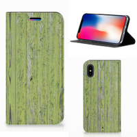 Apple iPhone X | Xs Book Wallet Case Green Wood