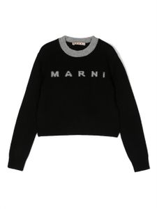 Marni Kids pull à logo en intarsia - Noir