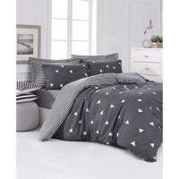 Beddengoedset - 1 dekbedovertrek 220 x 240 cm + 2 kussenslopen 60 x 60 cm - 65% katoen, 35% polyester - Grijs