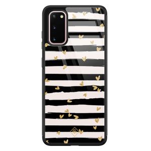 Samsung Galaxy S20 glazen hardcase - Hart streepjes