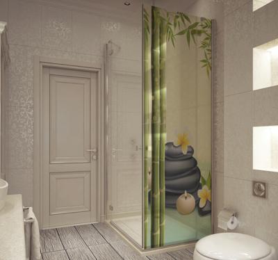 Douchewand stickers Zen zwarte stenen