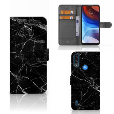 Motorola Moto E7i Power | E7 Power | Bookcase | Marmer Zwart - Origineel Cadeau Vader