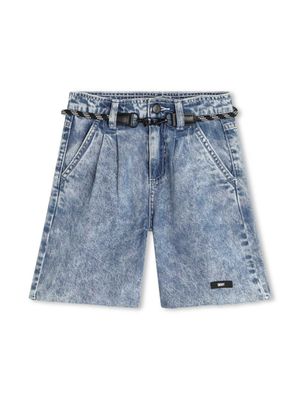 Dkny Kids short en jean à effet délavé - Bleu