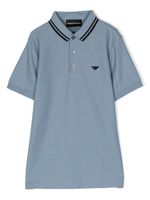 Emporio Armani Kids polo en coton à manches courtes - Bleu - thumbnail