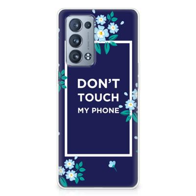 OPPO Reno 6 Pro Plus 5G Silicone-hoesje Flowers Blue DTMP OPPO Reno 6 Pro Plus 5G Silicone-hoesje Flowers Blue DTMP