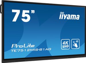 iiyama PROLITE Digitale signage flatscreen 190,5 cm (75") Wifi 400 cd/m² 4K Ultra HD Zwart Touchscreen Type processor Android 11 16/7