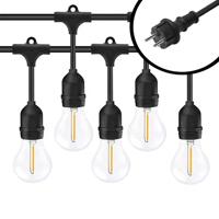 10m Arena LED Prikkabel - normaal of met Druppel effect - IP65 Lichtsnoer Buiten - koppelbaar - inclusief 10x E27 lampen - Incl. Stekker