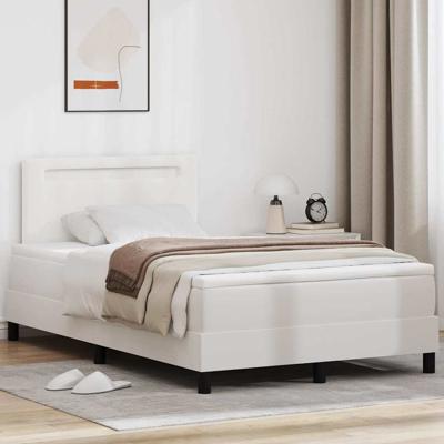 Bedframe met matras met matras Wit 120 x 190 cm Kunstleer