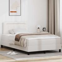 Bedframe met matras met matras Wit 120 x 190 cm Kunstleer