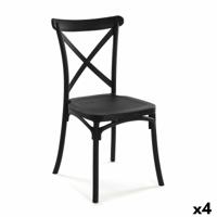 Stoel Versa Zwart 43 x 88 x 43 cm (4 Stuks)