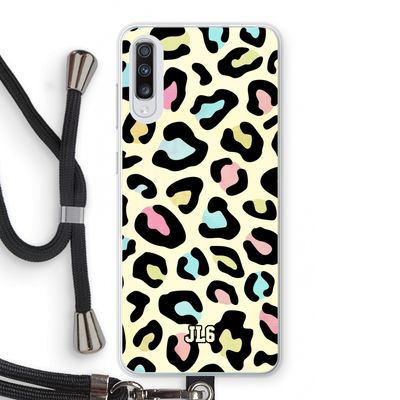 Leopard pattern: Samsung Galaxy A70 Transparant Hoesje met koord