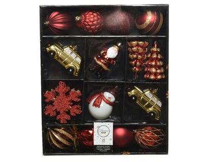Beeldjes plc d8 cm multi ass 25st kerst - Decoris