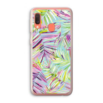 Tropical Palms Blue: Samsung Galaxy A20e Transparant Hoesje