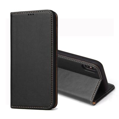 Dermis textuur PU horizontale Flip lederen case voor iPhone XS Max met houder & kaartsleuven & portemonnee (zwart)