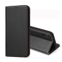 Dermis textuur PU horizontale Flip lederen case voor iPhone XS Max met houder & kaartsleuven & portemonnee (zwart)