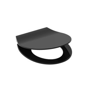 Toiletzitting Schutte Slim Black Ultra Dun Afklikbaar Soft Close Zwart Verstelbaar HoH 7 tot 19 cm