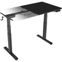 ICY BOX elektrisch in hoogte verstelbare zit-/statafel met tafelblad (zwart, met geheugen touch panel)