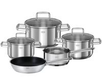 Rosle Pannenset Moments - Kookpannen + Deksels, Steelpan & Koekenpan - 5 Delig
