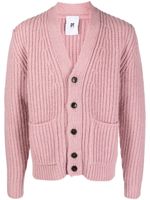 PT Torino cardigan nervuré à col v - Rose