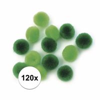 120x groene knutsel pompons 15 mm