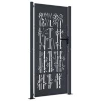 The Living Store Tuinpoort - Antraciet - 105 x 205 cm - Gegalvaniseerd staal met poedercoating