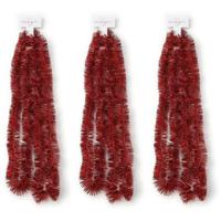 Inge Christmas Goods Kerstslinger - 3x - guirlande - rood - 270 cm