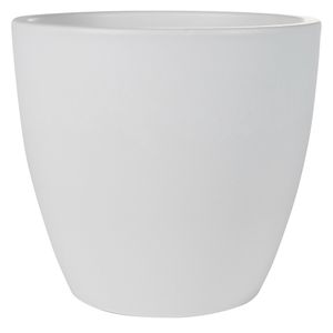 Plantenpot/bloempot in een strakke Scandinavische look wit Dia 20 cm en Hoogte 19 cm