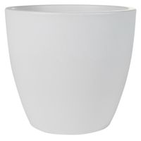 Plantenpot/bloempot in een strakke Scandinavische look wit Dia 20 cm en Hoogte 19 cm