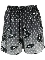 AMIRI Falling Records silk shorts - Noir