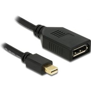 Delock 65554 Adapter mini DisplayPort male naar DisplayPort female 8K zwart