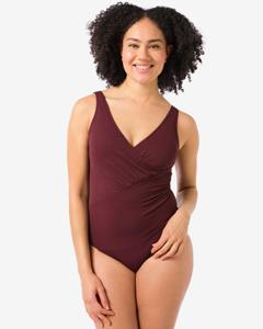 HEMA Dames Badpak Medium Support Donkerrood (donkerrood)