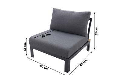 Avalounge center module - aluminium/teak