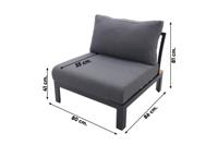 Avalounge center module - aluminium/teak