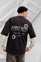 Jorcustom Flowers Double Layered Longsleeve T-Shirt Heren Bruin/Beige - Maat L - Kleur: BeigeBruin | Soccerfanshop